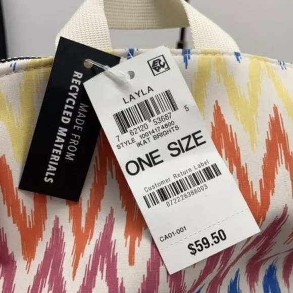 INC Layla Large Travel Backpack Zip Top 100% Recycled Materials NWT MSRP $59.50 - Picture 4 of 6